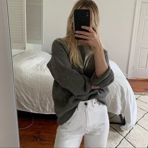 Madewell Dark Grey Chunky Knit Sweater SZ XS